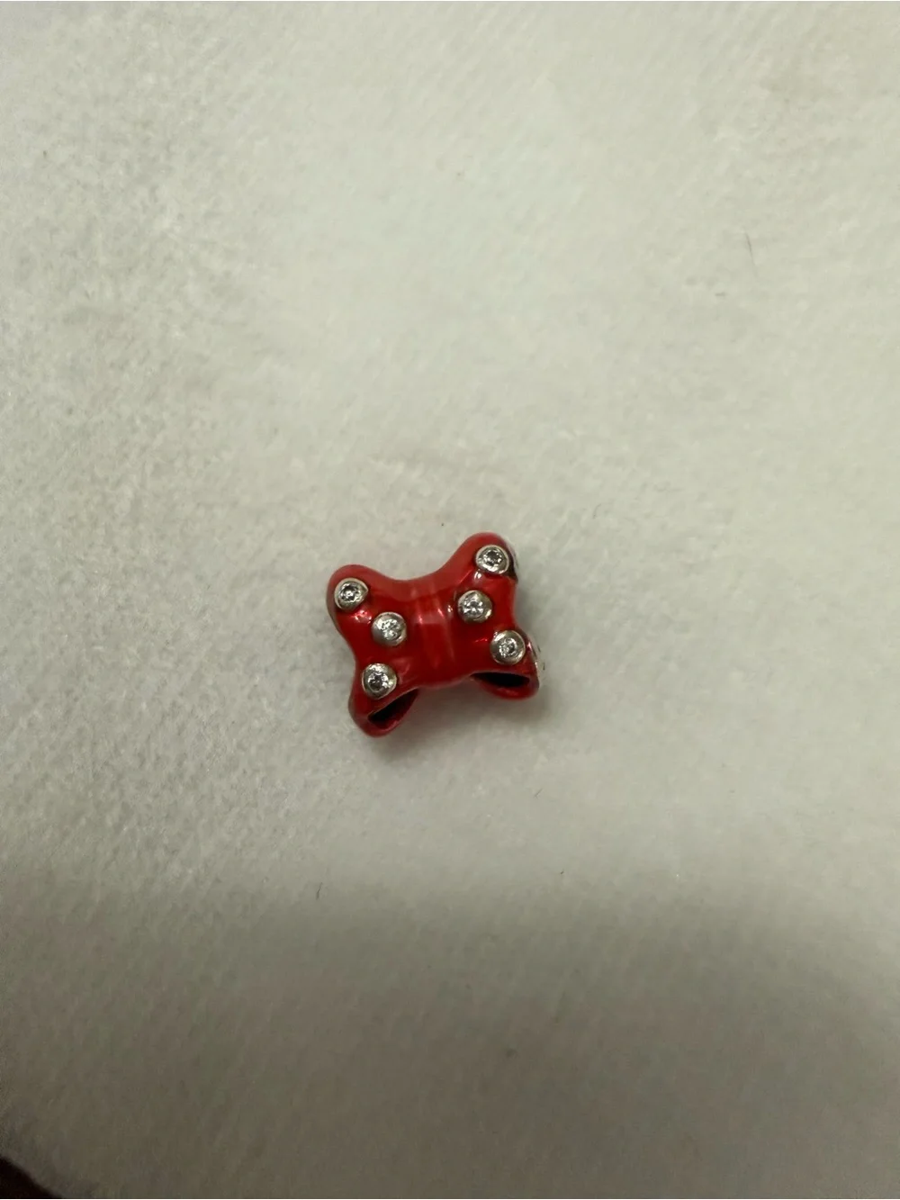 Chamilia Disney Red Minnie Mouse Bow Bracelet Charm